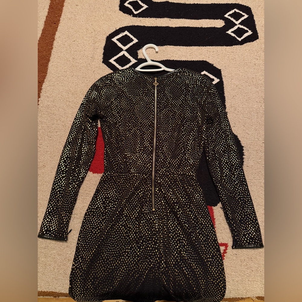 Pink Tartan Black and Gold Patterned Dress - Picture 3 of 9